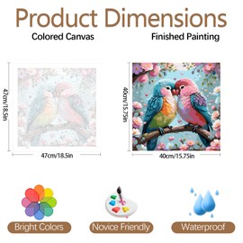 JATOK Paint by Numbers Adults, Paint by Numbers, DIY Bird with Brushes and Acrylic Paints, Hand-Painted Oil Painting Canvas for Home Decor, Without Frame (40 x 50 cm / 16 x 20 inches)