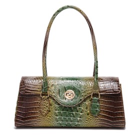 Makcr Joacbv Leather Crocodile Pattern Top Handle Handbag for Women High-value Satchel Tote Purse for Ladies