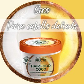 Garnier Fructis HairFood Coco - Mascarilla de reparación para cabello, fórmula vegana, biodegradable y hecha con ingredientes 98% de origen natura, con extracto de coco, 350 ml