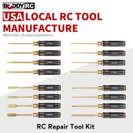 Buddy RC RC Hex Screwdriver Tools Kit 16 in 1 RC Hex Driver Set Titanium Nitride Coated RC Hex Nut Driver Tool For RC Car Helicopter（16PCS）