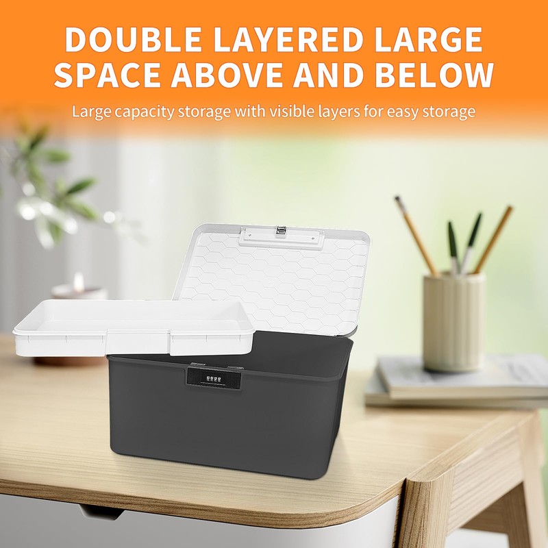 RUIAN Lockable Storage Container Bin, 10 Gallon & 4.2 Gallon