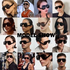 Kursan Oversized Aviator Sunglasses for Women Men Vintage Black Double Bridges Sun Glasses (Tortoise/Brown)