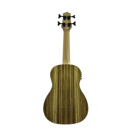 CNZ Audio Acoustic Electric Bass Ukulele with Tuner & EQ, Zebra Wood Body