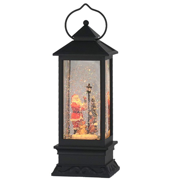 Eldnacele Christmas Snow Globe Lantern with Music, Battery Operated Lighted