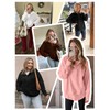 Fisoew Womens Oversized Sweatshirt Casual Snap Stand Collar Long Sleeve