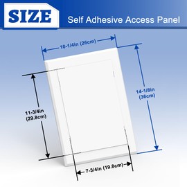 Wintcomfort Self Adhesive Access Panel for Drywall, 8 x 12 inch Heavy Duty Plumbing Access Door, Plastic Wall Hole Cover for Drywall, Wall Access Door for Bathroom, Ceiling, Easy Install, White