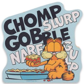 Garfield Chomp Slurp Gobble Lasagna Shelf Sitter Decor - Chunky Wood Block Garfield Decoration for Home