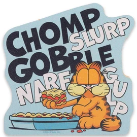Garfield Chomp Slurp Gobble Lasagna Shelf Sitter Decor - Chunky Wood Block Garfield Decoration for Home