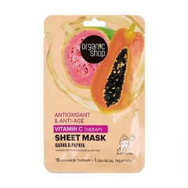 Natura Siberica Organic Shop Vitamin C Therapy Sheet Mask Guava & Papaya, 1pc