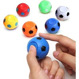 6Pc Random Color Soccer Ball Fidget Spinners -Hand Fidget Spinner Soccer Balls, Stress Relief Football Toys 3.5/5.5cm Rotatable Fidget Soccer Balls, Relief Vent Toys, Desk Toys, Novelty and Gag Toys