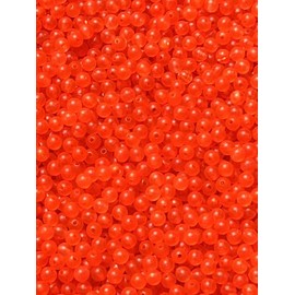 Salmon Egg Round Plastic Beads - Made in USA - 4mm, 6mm, 8mm Round Plastic Beads for Fishing Rigs, Baits & Lures. 100-1000 Pack Hard Plastic Beads for Fishing Spinner Rigs (Salmon Egg 1000 PK, 4mm)