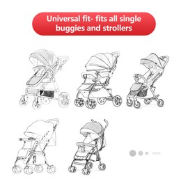 Sun Shade for Strollers, UV Sun and Sleep Shade Universal Fit for Baby Strollers, Blackout Stroller Cover, Breathable and Stops 99% of The Sun's Rays (UPF50+) Black