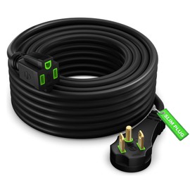 Maximm Flat Plug Extension Cord 30 ft with Slim Space-Saving Plug Design, Low Profile Extension Cord 16AWG (Black)
