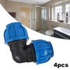 4Pcs Elbow Connector, PE Plastic Water Connector, Water Pipe 32mm
