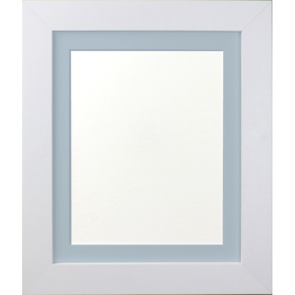 FRAMES BY POST FBP39MMWHTWITHBLUMOUNTA4106, A4 for Pic Size 10" x 6", 39mm White Frame with Blue Mount