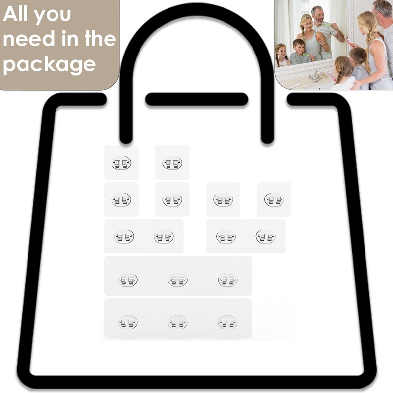 Jovware Shower Caddy Adhesive Replacement Stickers, Shower Organizer Adhesive Replacement,