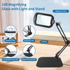 10X Rectangle Magnifying Glass with Light and Stand, 5 Color