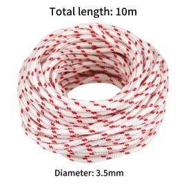 10 Meters 3.5 mm Starter Rope for Lawnmowers, High-Quality Pulley, Return Starter Rope Replacement Rope Compatible with Craftsman Husqvarna Stihl Chainsaws Lawn Mower Trimmer, Recoil Starter Rope Pull