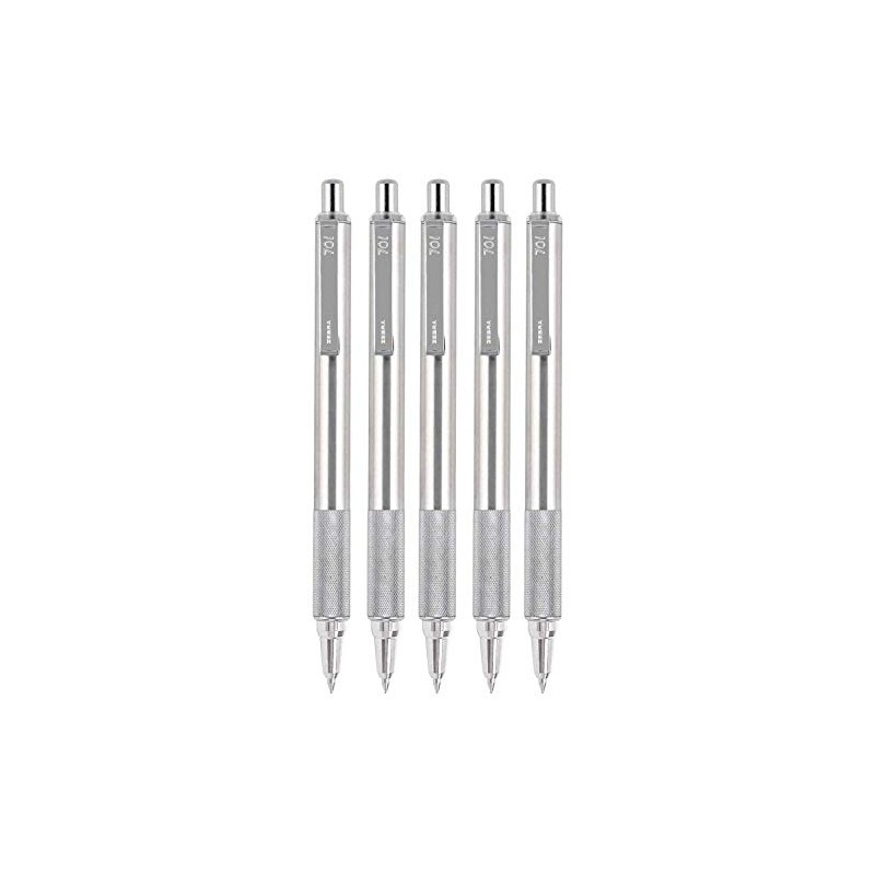 Zebra F-701 Stainless Steel Ballpoint Retractable Pen, Black Ink.8mm Fine