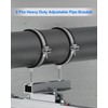 2 Pcs 6 Inch Adjustable Pipe Bracket, Heavy Duty Round