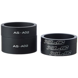 XLC steering head extension AS-a02, A-Head spacer-set, 3 x 5/1 x 10/1 x 15 mm, 1 1/8 inch, black, 2500531500, black