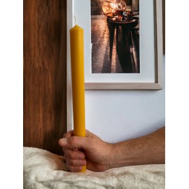 Handcrafted 13" Blessable Beeswax Candle - 100% Pure Beeswax Large Altar Candle