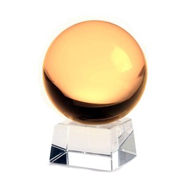 Amlong Crystal Yellow Crystal Ball 50mm (2 in.) Including Angled Crystal Stand and Gift Package