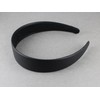 Black faux leather headband textured 1 3/16 inch wide hair