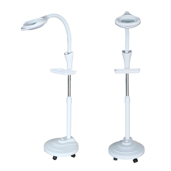 16 Diopter Rolling Floor Stand Magnifier Lamp Mag Light Magnifying