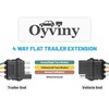 Oyviny 16 AWG 4 Pin Flat Trailer Extension 12 inch,