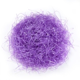 8 oz (1/2 LB) Easter Grass Film PP Hamper Shreds & Strands Shredded Crinkle Confetti for Wrapping Gifts, Crafting Activities, Display Merchandise (Purple)
