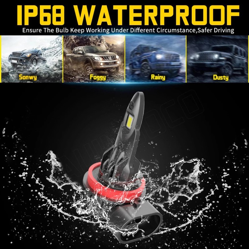 AUIMSOCO H11 LED Headlight Bulb Conversion Kit High Low Beam