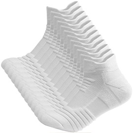 Dress Cici Cushioned Low Cut Socks for Men, Breathable Athletic Ankle Socks (6 Pairs: White 6Pairs), Asia Size One Size