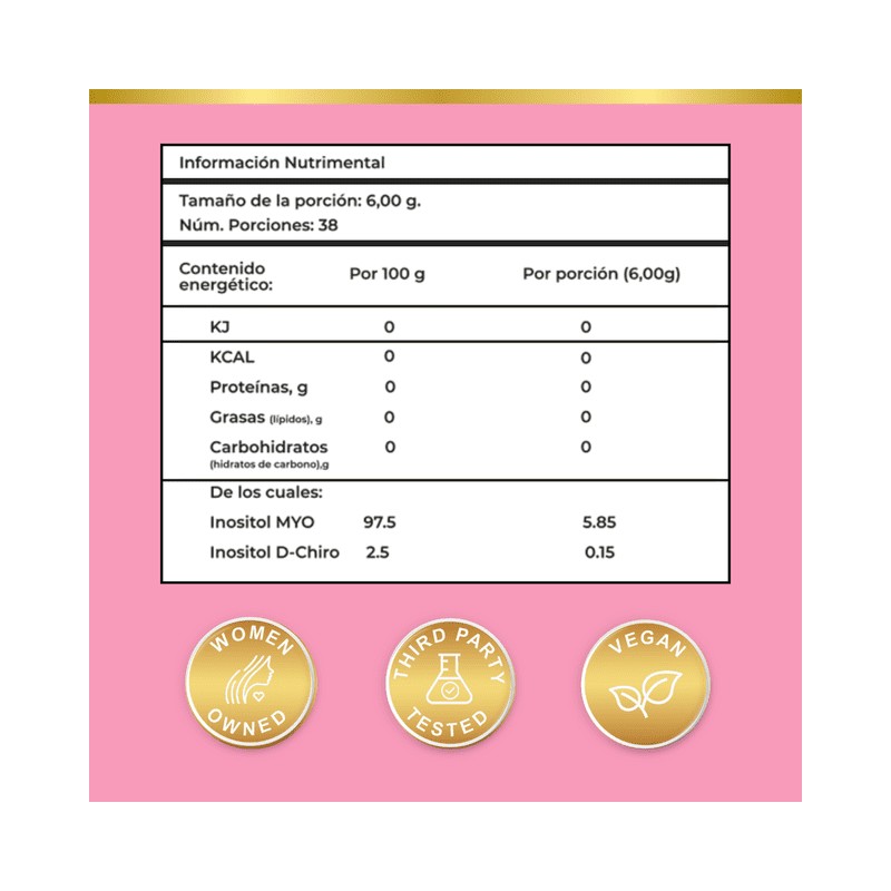 Ovatol Inositol Mezcla Óptima de Myo y D-Chiro Inositol 40