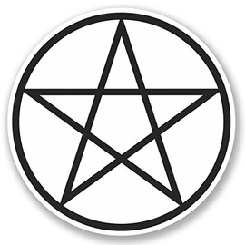 2 x 10cm/100mm Pentagram Symbol Window Cling Sticker Car Van Campervan Glass #5247