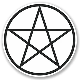 2 x 10cm/100mm Pentagram Symbol Window Cling Sticker Car Van Campervan Glass #5247