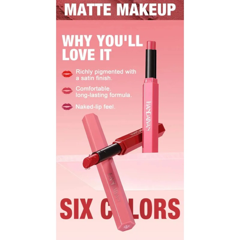 Ii Kit 6 Labiales Mate Barra Delgada Indeleble Sedoso ~