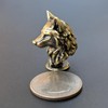 Brass Wolf Head Fierce Figurine Handmade Wild Spirit USA Crafted