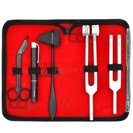 DDP Reflex Percussion Kit - Set of 5 pcs Taylor Hammer + Penlight + Tuning Fork C 128 C 512 + Bandage Scissors 5.5"
