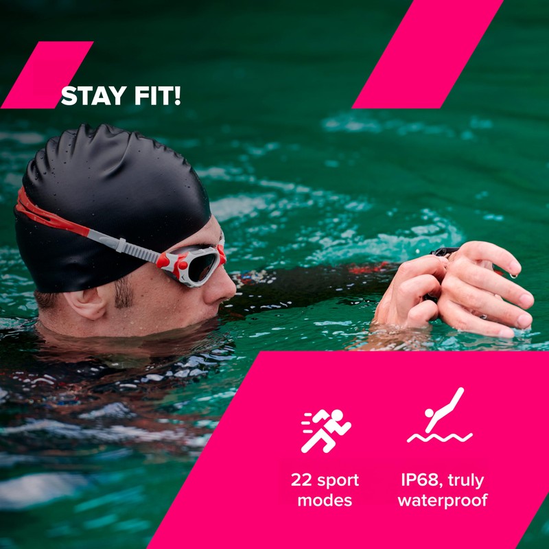 Canyon Badian SW-68 Smartwatch Black 45 mm DE, Modern