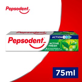 Pepsodent Active Fresh Toothpaste with Fluorine and Calcium to Protect Caries 24 Hours 75 ml (4 x 75 ml)