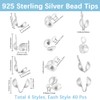 Beebeecraft Pack of 160 4 Styles Open Pearl Tips Knot