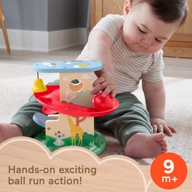 Fisher-Price Baby & Toddler Toy Wooden Treehouse Ball Run, 2 Wood Pieces for Infants Ages 9+ Months