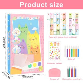 Jinfanshurich 35 Stück Regenbogen Kratzkunst, Regenbogen Kratzbilder DIY Scratch Painting Set Kratzer Kunst Gemälde, Kreative Kratzpapier Kunst für Kindergeburtstag und Party Aktivitäten