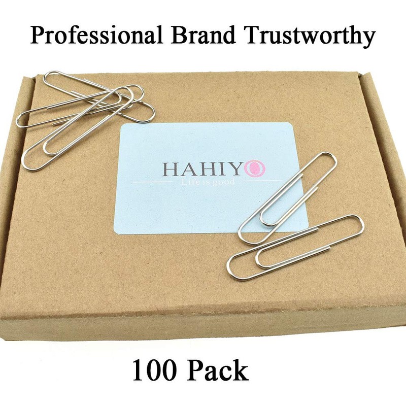 HAHIYO Paper Clips Sturdy 2 inches Length 100 Pack Paperclips