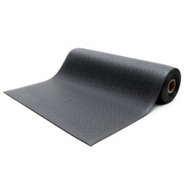 Bertech Anti Fatigue Floor Mat (Made in USA), 3 Feet Wide x 10 Feet Long x 3/8 Inches Thick, Textured Pattern Top, Black, RoHS and REACH Compliant