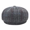 BOTVELA Men's 8 Panel Wool Blend Newsboy Flat Cap Herringbone