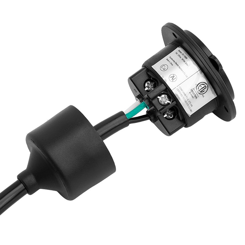 Nema 5-20R Flanged Outlet with Waterproof Cover, 5-20R 20A 125V