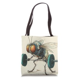 Abstract Wimpy Fly Lifting Barbell Weights Gym Bug Fit Art Tote Bag