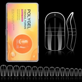 GELLAKTIK French Tip Press on Toenails 144PCS with 4 Strips, 18 Sizes Nude Fake Nails - No Need to File, Pre-applied Primer, Short Square Toe Nails Kit for Women Pedicure & Gift